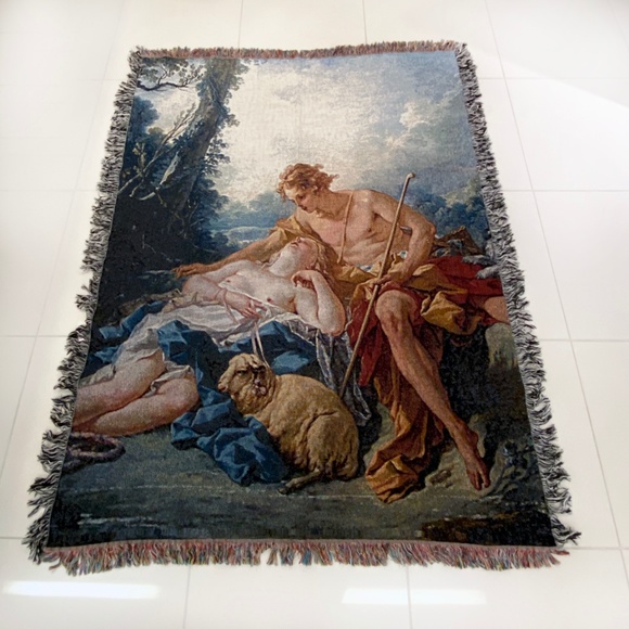 Custom woven 'Daphnis & Chloe' Boucher throw - Picture 4 of 8